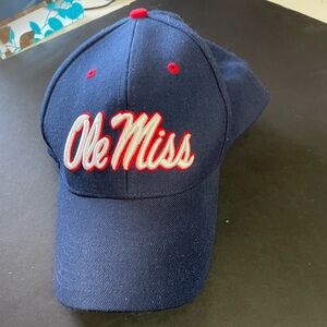 Nike Ole Miss Rebels Hat Cap Blue Red Strap Back   100% Wool